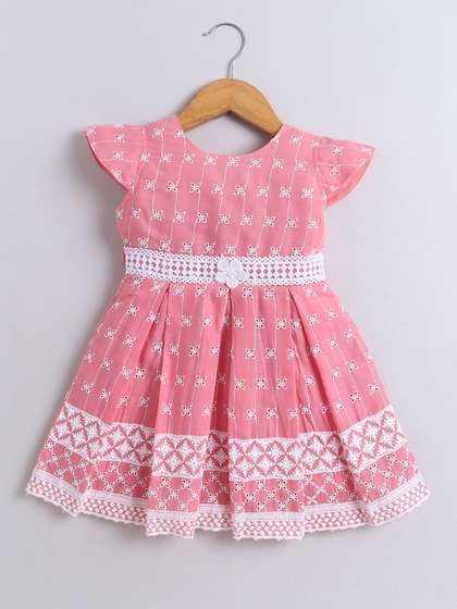 BUMZEE Floral Print Fit
                    & Flare Cotton Dress