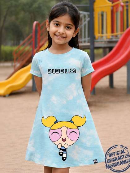 YK X Minute Mirth Girls Print A-Line Dress