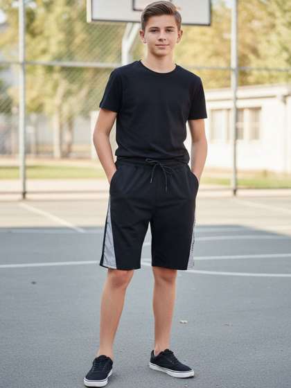 V-Mart Boys Solid Nylon
                    Shorts
