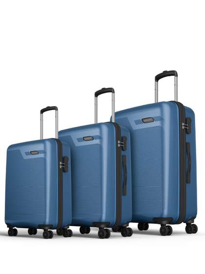 Aristocrat Set Of 3
                        Textured Hard-Sided Trolley Bag With 8-Wheel
                        & Combination Lock