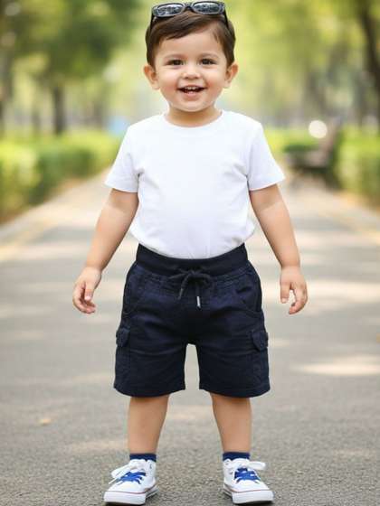 V-Mart Boys Solid
                      Twill Shorts