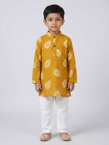 Biglilpeople Boys Ethnic
                    Motifs Printed Regular Kurta with Pyjamas