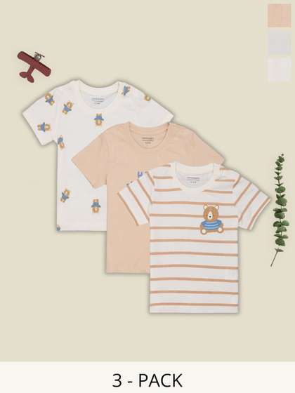 Pantaloons Baby Boys
                    Pack Of 3 Printed Round Neck Short Sleeves T-shirt