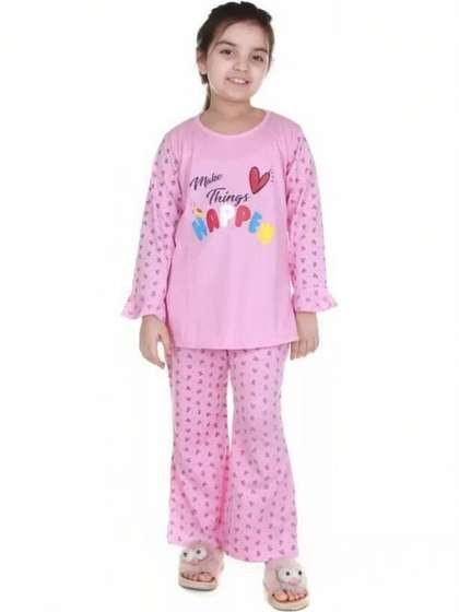 CHICLIFT Unisex Kids
                    Graphic Printed Round Neck Nightdress
