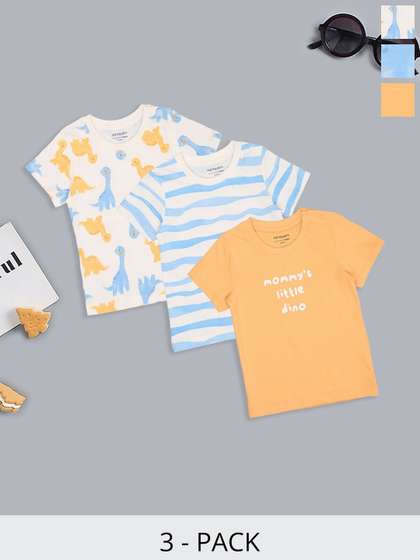 Pantaloons Baby Blue
                    Yellow Assorted Graphic Pack Of 3 Tshirts