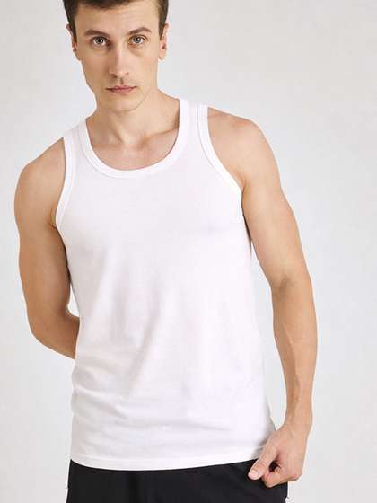 Pepe Jeans Men White
                        Solid Pure Cotton Innerwear Vests
