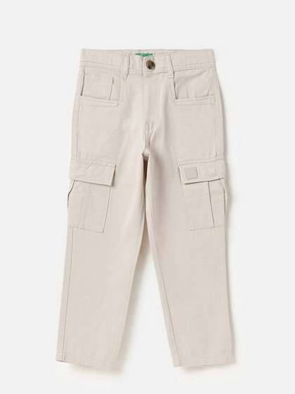 United Colors of
                      Benetton Boys Cotton Mid-Rise Trousers