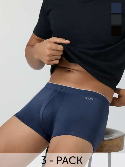 XYXX Men Pack Of 3
                        Uno IntelliSoft Micro Modal Trunk-
                        XYTRNK3PCKN507