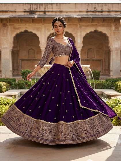 SUPPAR SLEAVE
                        Embroidered Semi-Stitched Lehenga &
                        Unstitched Blouse With Dupatta