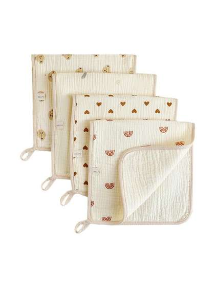 Teri Beri Infants Set Of
                    4 Printed 4 layers Baby Burp Cloth