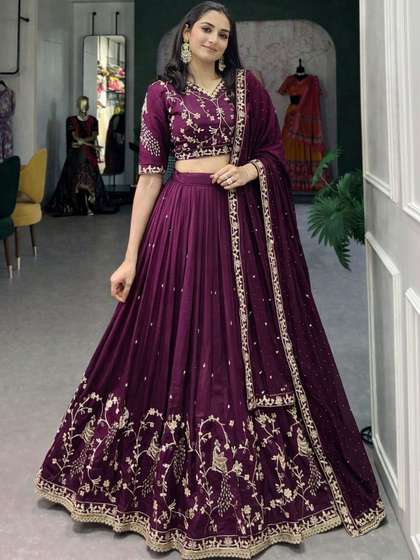 SUPPAR SLEAVE
                          Embroidered Semi-Stitched Lehenga &
                          Unstitched Blouse With Dupatta