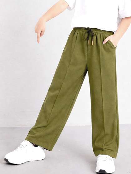 Purple United Kids Boys
                    Olive Straight Fit Soft Durable Fabric Daily Easy
                    Movement Lower