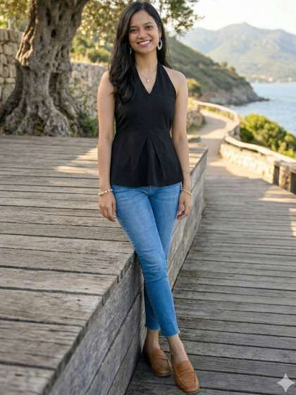 Myshka Halter Neck
                        Linen Blend Top