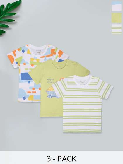 Pantaloons Baby Boys
                    Pack of 3 Graphic Printed Cotton T-shirt