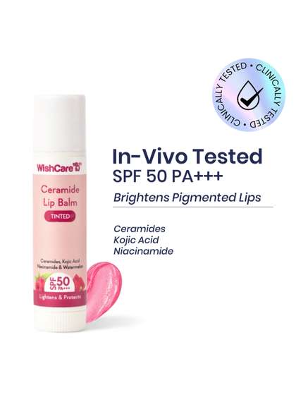WishCare Ceramide
                        Tinted Lip Balm SPF50 PA+++ for Women & Men
                        - 5g