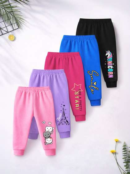 YK X Trampoline Girls
                      Pack of 5 Regular Fit Graphic Print Joggers