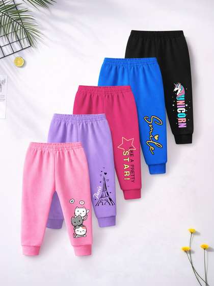YK X Trampoline Girls
                    Pack of 5 Regular Fit Graphic Print Joggers