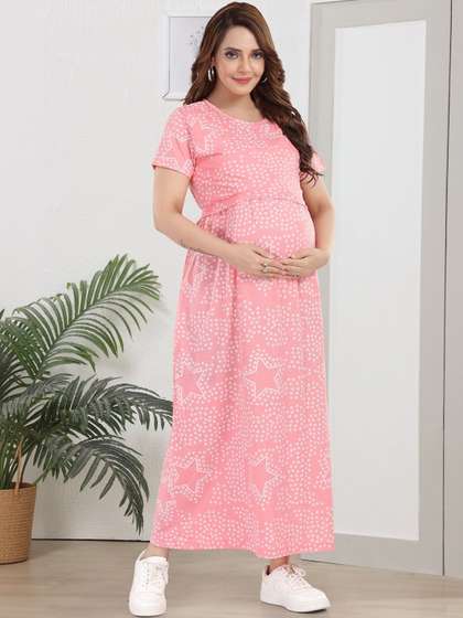 MomsBae Short
                        Sleeves Nightdress