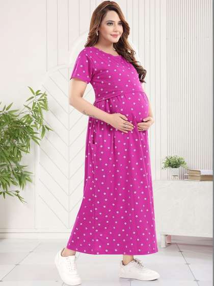 MomsBae Short
                        Sleeves Nightdress