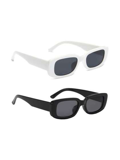 EYMEN I Pack Of 2 Women
                    Black Sunglasses with UV Protected Lens