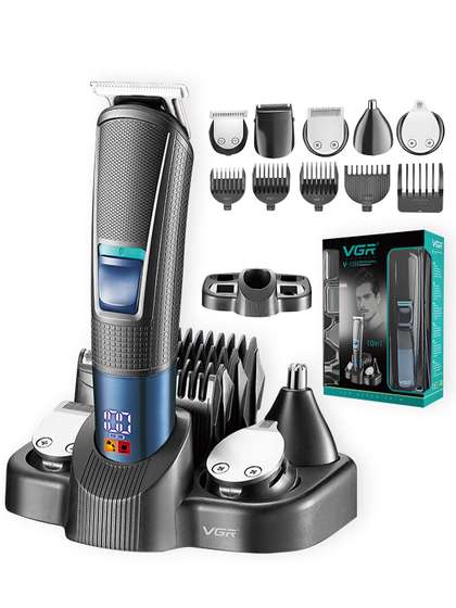 VGR Professional 10 In 1
                    Grooming Kit With LED Display V-108 - Black