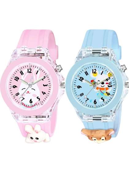 SELLORIA Unisex Kids
                      Dial & Stainless Steel Bracelet Style Straps
                      Watch Com2-Pink-Rabit-Blue-Mouse