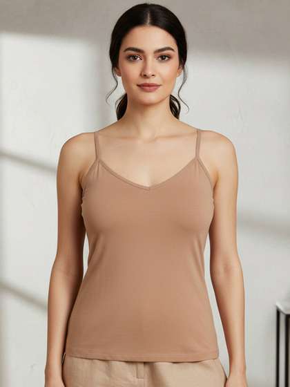 Zivame Women Beige
                      Solid Camisole