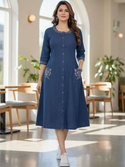 Garbista
                          Embroidered Denim Kurti