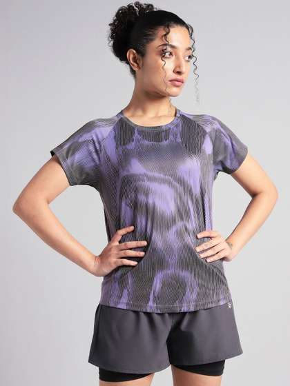 CULT Women's Purple
                        Urban Camo Run T-shirt