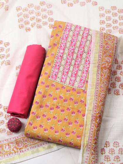 Meena Bazaar Printed
                        Unstitched Dress Material