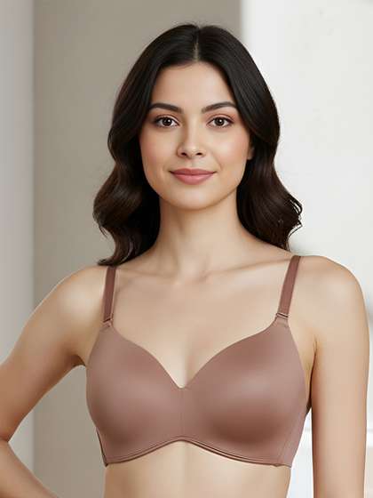 Zivame Brown Solid
                      Non-Wired Lightly Padded T-shirt Bra
                      ZI1494FASHABRWN