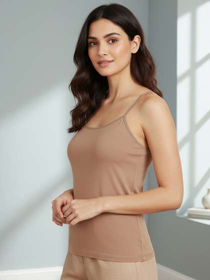 Zivame Women Beige
                          Solid Camisole