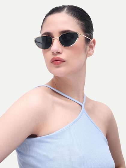 HAMILTANO WINSTON
                        Women Black Cateye Sunglasses