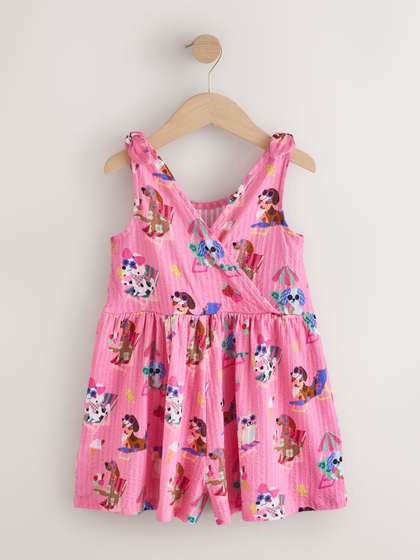 NEXT Girls Pure Cotton
                    Printed Playsuit
