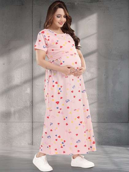 MomsBae Short
                        Sleeves Nightdress