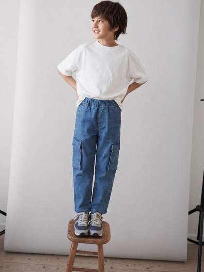 TALES & STORIES Boys
                    Blue Straight Fit Light shade Denim Elasticated
                    Waistband Jeans