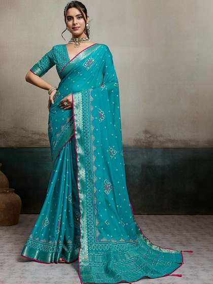 SOHINI NX Ethnic
                        Motifs Zari Poly Chiffon Handloom Saree