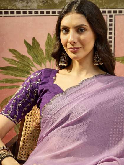 Sangria
                          Embellished Saree With Blouse Piece