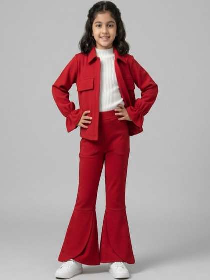 Lil Townie Girls Shirt
                    Collar Blazer With Trousers