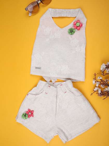 V-Mart Girls Printed Top
                    with Shorts