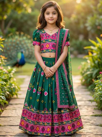 KALINI Girls Printed
                      Ready to Wear Lehenga & Blouse With Dupatta