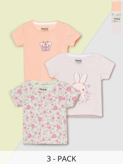 max Girls Multi Cotton
                    Tshirts
