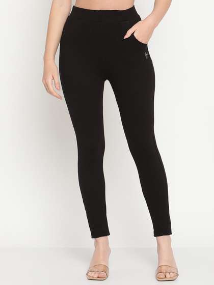 TAG 7 Set Of 2 Black
                        Solid Leggings