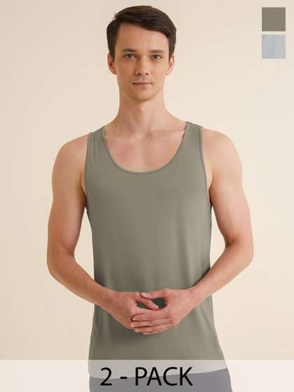 DAMENSCH Men Solid
                        Pack Of 2 Basic Sleeveless Innerwear Vests