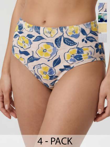 Plus Moonaa Women
                        Pack of 4 Printed Cotton Blend Hipster Briefs
