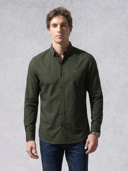 WROGN Slim Fit Pure
                        Cotton Casual Shirt