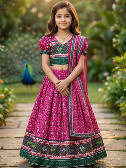 KALINI Girls
                          Printed Ready to Wear Lehenga & Blouse
                          With Dupatta
