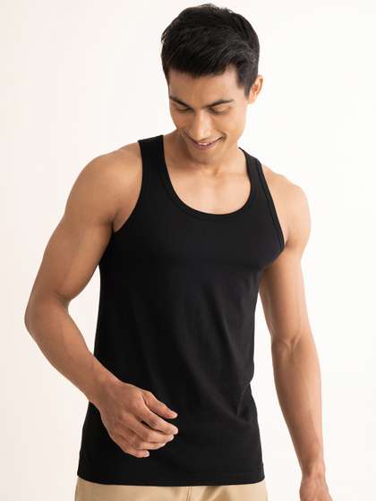 DaMENSCH Men Solid
                      Cotton Anti-Microbial Innerwear Vest