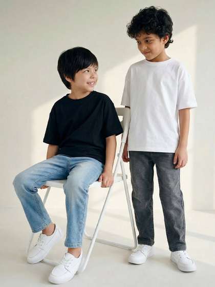 TALES & STORIES Boys
                    Pack of 2 Slim Fit Light Fade Cotton Jeans