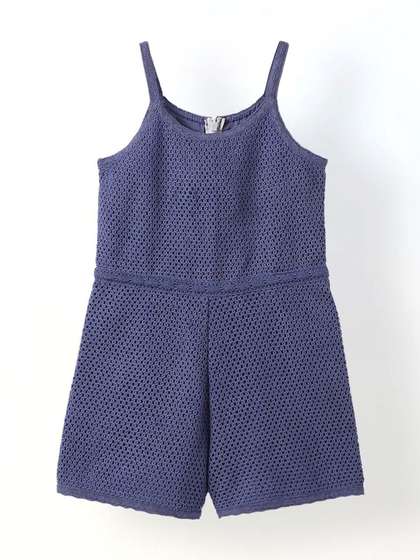 SPUNKIES Girls Self
                      Design Straps Sleeveless Jumpsuit
